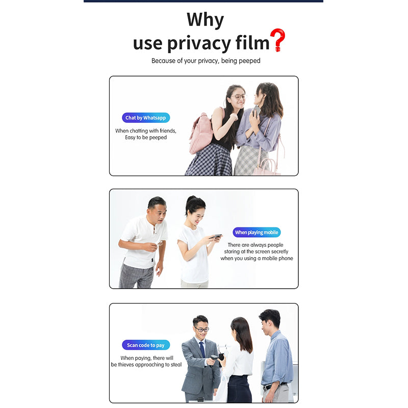 WIWU IPRIVACY HD ANTI-PEEP TEMPERED GLASS SCREEN PROTECTOR 2.5D FOR IPHONE - TRANSPARENT