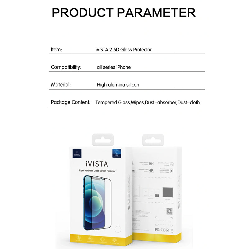 WIWU IVISTA TEMPERED GLASS SCREEN PROTECTOR FOR IPHONE  - TRANSPARENT